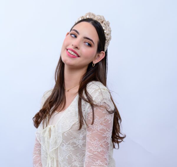 ⁦קשת כיווצים פאייטים זהב⁩ – תמונה ⁦6⁩